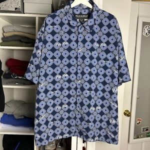 vintage 90s pelle pelle marc buchanan men’s 2XL all over print button up short s